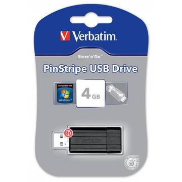 Memorie USB Verbatim USB DRIVE 2.0 PIN STRIPE 4GB