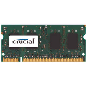Memorie laptop Crucial Memorie RAM CT12864AC800, SODIMM, DDR2, 1 GB, 800MHz, C6, unbuffered, non-ECC