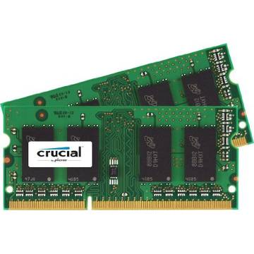 Memorie laptop Crucial Memorie RAM CT2KIT51264BF160B, SODIMM, DDR3, 2x4 GB, 1600MHz, CL11, unbuffered, non-ECC, kit