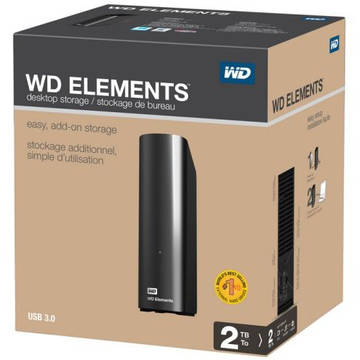 Hard disk extern Western Digital Elements , 2TB, 3.5 inch, USB 3.0, negru