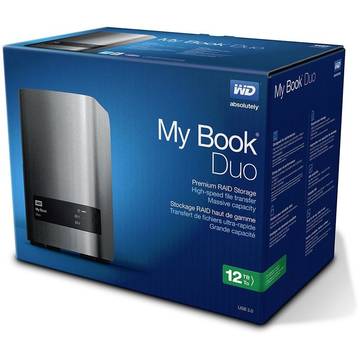 Hard disk extern Western Digital My Book Duo, 12TB, 3.5 inch, USB 3.0, gri