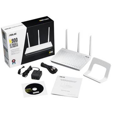 Router wireless Asus Router wireless N900, dual band, 4x LAN , 2 x USB, alb