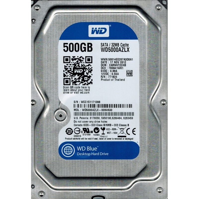 Hard disk Blue, 500 GB, 7200 RPM, SATA 6GB/s, 3.5 inch