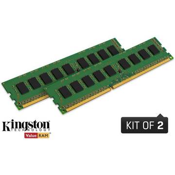 Memorie Kingston ValueRAM, DDR3, 2 x 4 GB, 1333MHz, CL9, kit