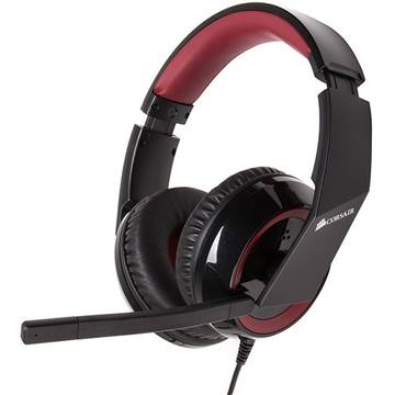 Casti Corsair Raptor HS30 Gaming, cu microfon, negru/ rosu
