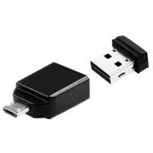 Memorie USB Verbatim Memorie USB Nano Store n Go, 8 GB, USB 2.0  + adaptor micro USB