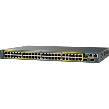 Switch Cisco Catalyst 2960-Plus, cu management, fara PoE, 48x100Mbps-RJ45 + 2x100/1000Mbps-RJ45 (sau 2xSFP)