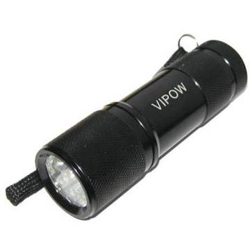 Vipow Lanterna de mana URZ0060, 9 LED-uri, Negru