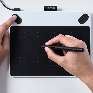 Tableta grafica Wacom Intuos Draw Pen Small, 2540 lpi, alb