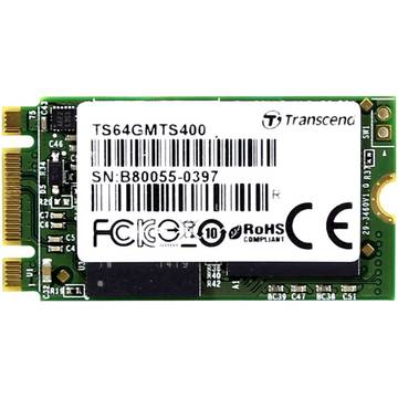 SSD Transcend MTS400 , 64GB, M.2, SATA III 6Gb/s, MLC, Speed 450/90MB