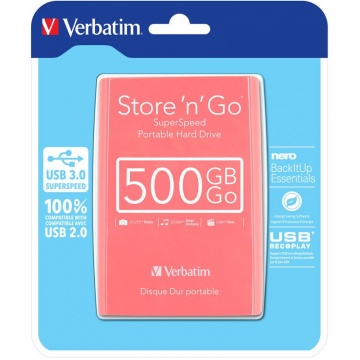 Hard disk extern Verbatim Store 'n' Go, 500 GB, 2.5 inch, USB 3.0