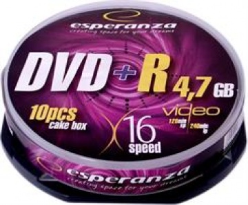 ESPERANZA DVD+R 16x, 4.7 GB, 10 bucati