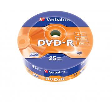 Verbatim DVD-R 16x, 4.7 GB, 25 bucati