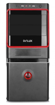 Carcasa DeLux MV887, Middle Tower, negru/ rosu, sursa 500W