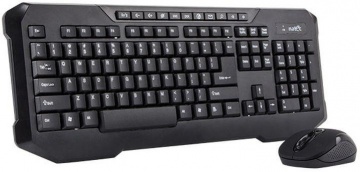 Tastatura Natec Pompano, wireless, negru, si mouse optic