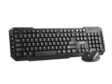 Tastatura Natec Pigo, wireless, negru, si mouse optic