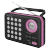 Sencor Aparat radio SRD220BK, portabil, 1W RMS, negru/ roz