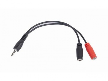Accesorii Audio Hi-Fi Gembird Adapter Stereo Mini Jack (M) 4-pin -> 2x Mini Jack (F), 20cm, black