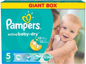 PAMPERS Scutece Active Baby 5 Junior Giant Pack, 78 bucati