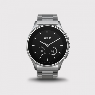 Smartwatch VECTOR Smartwatch Luna L1-10-007, Bluetooth, Bratara metalica, Rezistent la apa si praf, Argintiu