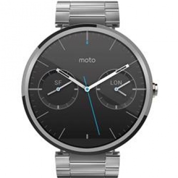 Smartwatch Motorola Smartwatch Moto 360, Ecran Backlit LCD 1.56", 512MB RAM, 4GB Flash, Rezistent la apa, Metalic Argintiu