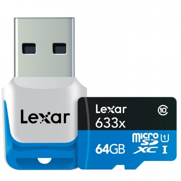 Card memorie Lexar Micro-SD 64GB, 633x, Alb-Albastru