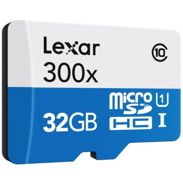 Card memorie Lexar Micro-SD 32GB, C10 H.S., Alb-Albastru
