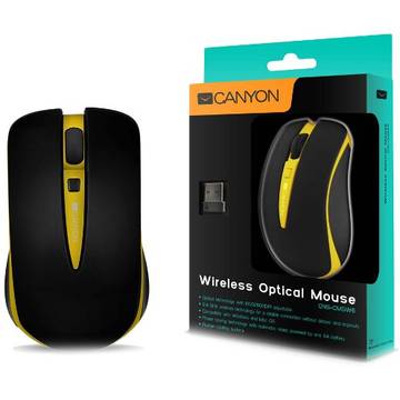 Mouse Canyon CNS-CMSW6Y, optic, USB, 800-1600dpi, galben