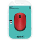 Mouse Logitech m171, optic, fara fir, USB, 1000dpi, rosu