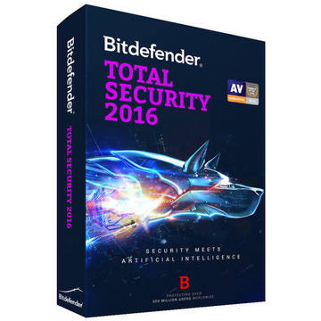 BitDefender Licenta antivirus Total Security 2016, nou, 1 an, 3 calculatoare, retail