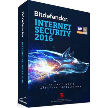 BitDefender Licenta antivirus Internet Security 2016, nou, 1 an, 3 calculatoare, retail