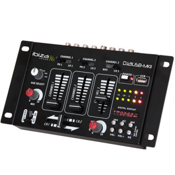 Consola DJ Ibiza MIXER USB CU DISPLAY DIGITAL