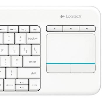 Tastatura Logitech K400 Plus, wireless, alba, US International