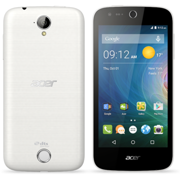 Smartphone Acer Liquid  Z330 Dual Sim 4G White, 4.5", 1GB RAM, 8GB, 5MP, 2000 mAh