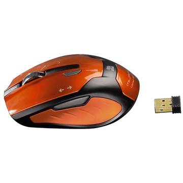 Mouse Hama Milano, optic, wireless, 1600 dpi, portocaliu