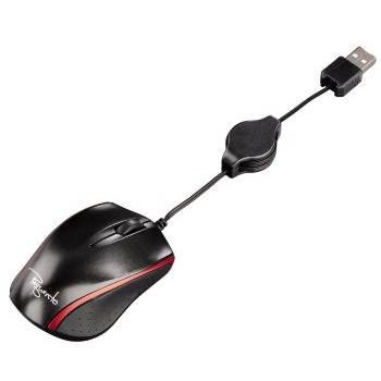 Mouse Hama Pequento, laser, USB, 1600 dpi, negru/ rosu