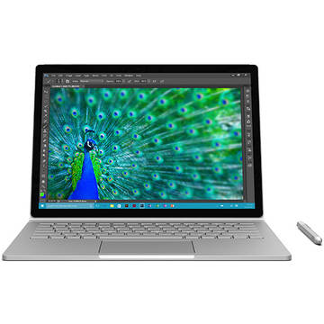 Tableta Microsoft Surface Book, 13.5 inch, Intel Core i7-6700U, 256 GB SSD, 8GB RAM, Windows 10 Pro,argintie - layout tastatura Germana