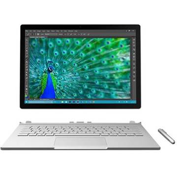 Tableta Microsoft Surface Book, 13.5 inch, Intel Core i5-6300U, 128 GB SSD, 8GB RAM, Windows 10 Pro,argintie - layout tastatura Germana