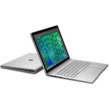 Tableta Microsoft Surface Book, 13.5 inch, Intel Core i5-6300U, 128 GB SSD, 8GB RAM, Windows 10 Pro,argintie - layout tastatura Germana
