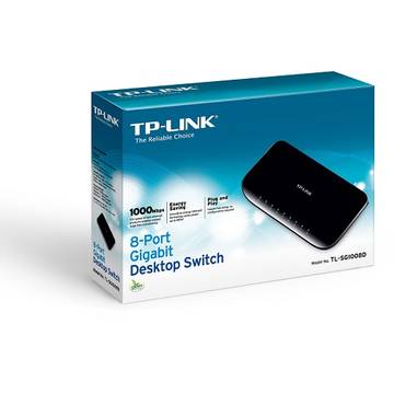 Switch TP-LINK TL-SG1008D, 8 port-uri 10/100/1000 Mbps