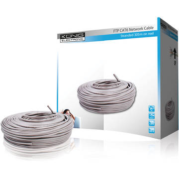 KONIG FTP CAT 6 network cable on 305 m reel