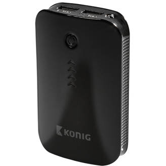 Baterie externa KONIG Acumulator portabil 7800 mAh 1x 5 V - 2.1 A + 1x 5 V - 1 A negru