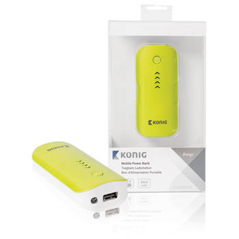 Baterie externa KONIG Acumulator portabil 4400 mAh 5 V - 1 A verde
