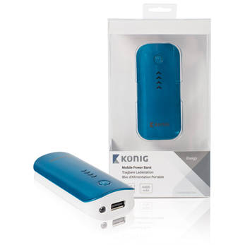 Baterie externa KONIG Acumulator portabil 4400 mAh 5 V - 1 A albastru