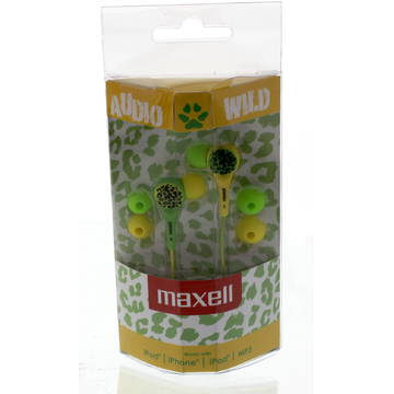 Casti Casca in ureche 3.5mm verde cu galben Audio Wild Maxell
