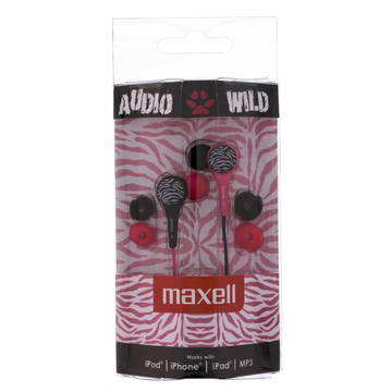 Casti Casca in ureche 3.5mm roz cu negru Audio Wild Maxell