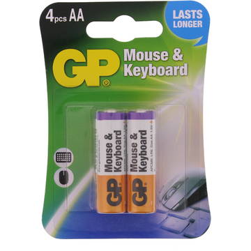 GP Baterie ultra alcalina R6 (AA) dedicata pentru mouse si keyboard  4 buc/blister - pret per baterie