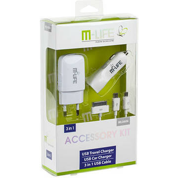USB TRAVEL CHARGER KIT 3 IN 1 M-LIFE