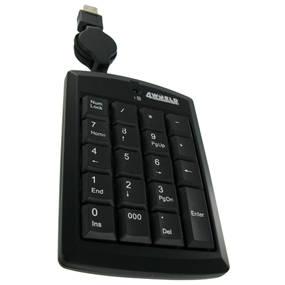 Tastatura numerica 4World USB Super mini cu cablu retractabil