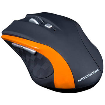 Mouse Modecom M-MC-0WM5-160, optic, wireless, MC-WM5, 800-1600-2400 dpi, negru-portocaliu